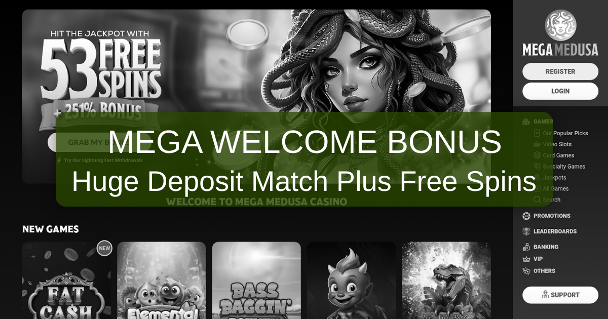 Mega Medusa Casino Bonus - Claim Free Spins Australia